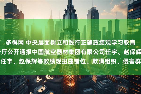 多得网 中央层面树立和践行正确政绩观学习教育工作专班 中央纪委办公厅公开通报中国航空器材集团有限公司任宇、赵保辉等政绩观扭曲错位、欺瞒组织、侵害群众利益等问题